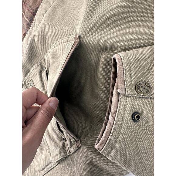 VTG Columbia Barn Field Coat Heavy Duck Cotton Lined Olive Brown RiverLodge XL - Picture 11 of 13